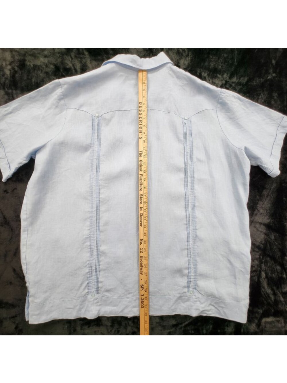 Cubavera 100% Linen Guayabera Shirt 2X Retro Pleat Airy Coastal Resort Tropical - Picture 5 of 8